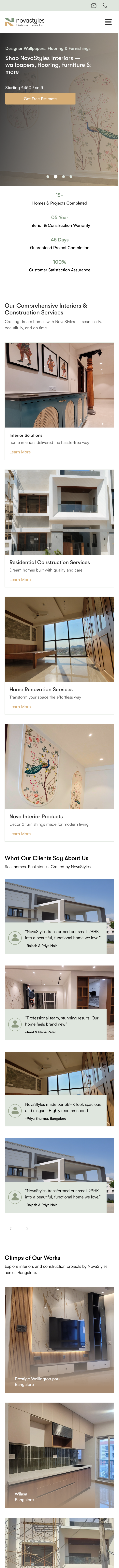 NovaStyles — Home Page Design